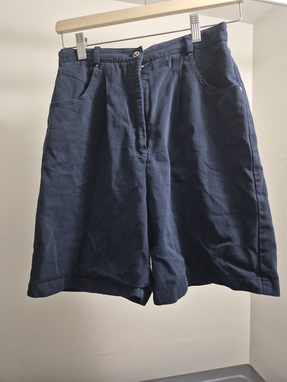 Vintage Navy Blue Women's Bermuda Shorts
